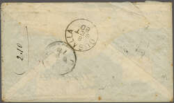 1880 (July 28): Partially paid envelope from Valparaiso, Chile to ...