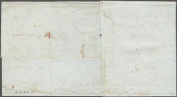 1840: 2 d. blue, plate 1, lettered KJ-KL, a used horizontal strip of ...