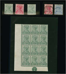 1898/1902: Group of examples showing varieties. Comprising unused ½ ...