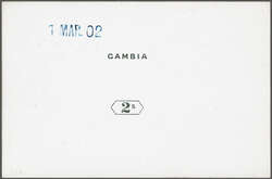 1902/05: 2 s. Die Proof of the value tablet in black, printed on ...