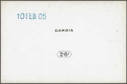 1902/05: 2 s. 6 d. Die Proof of the value tablet in black, printed on ...