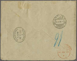1906: Surcharge ½ d. on 2 s. 6 d. and 1 d. on 3 s., used in ...
