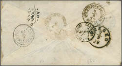 Austrian P.O. 1867: 10 s. blue, used on 1879 bilingually addressed ...