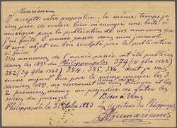 Austrian P.O. 1867: 5 s. red postal stationery card, a used example ...