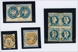 Philippopolis 1863/67: Small used range (4) with 1864 Arms 10 s. blue ...