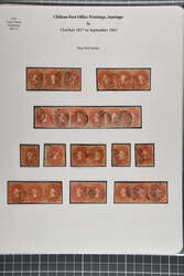 1857/65: Santiago P.O. printings, 5 c. carmine-red (all shades ...