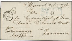Portobefreites Einschreiben: 1867 10 Kr. blau grober Druck ...
