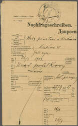 1903 (5. Juni): Nachfrageschreiben / Quästionsschreiben, ...