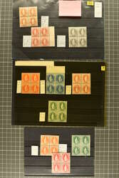 1882/1907: Lot 22 postfrische/ungebrauchte Viererblocks der Stehenden ...