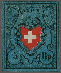 Ohne Kreuzeinfassung: Type 4 mit markanter Druckabart: "Fehlstelle im ...