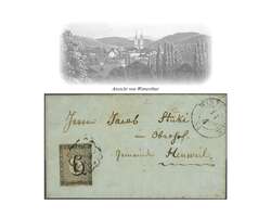 Zürich 6, Type II, die 62. Marke des Hunderterbogens, farbfr. und ...