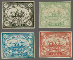 Suez Canal Company 1868 (July 8): The unused set of four values, all ...