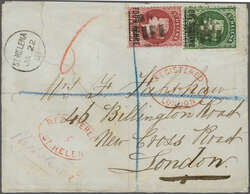 1867: 4 d. carmine (Type B, 18 mm.), a used example with 1876 1 s. ...