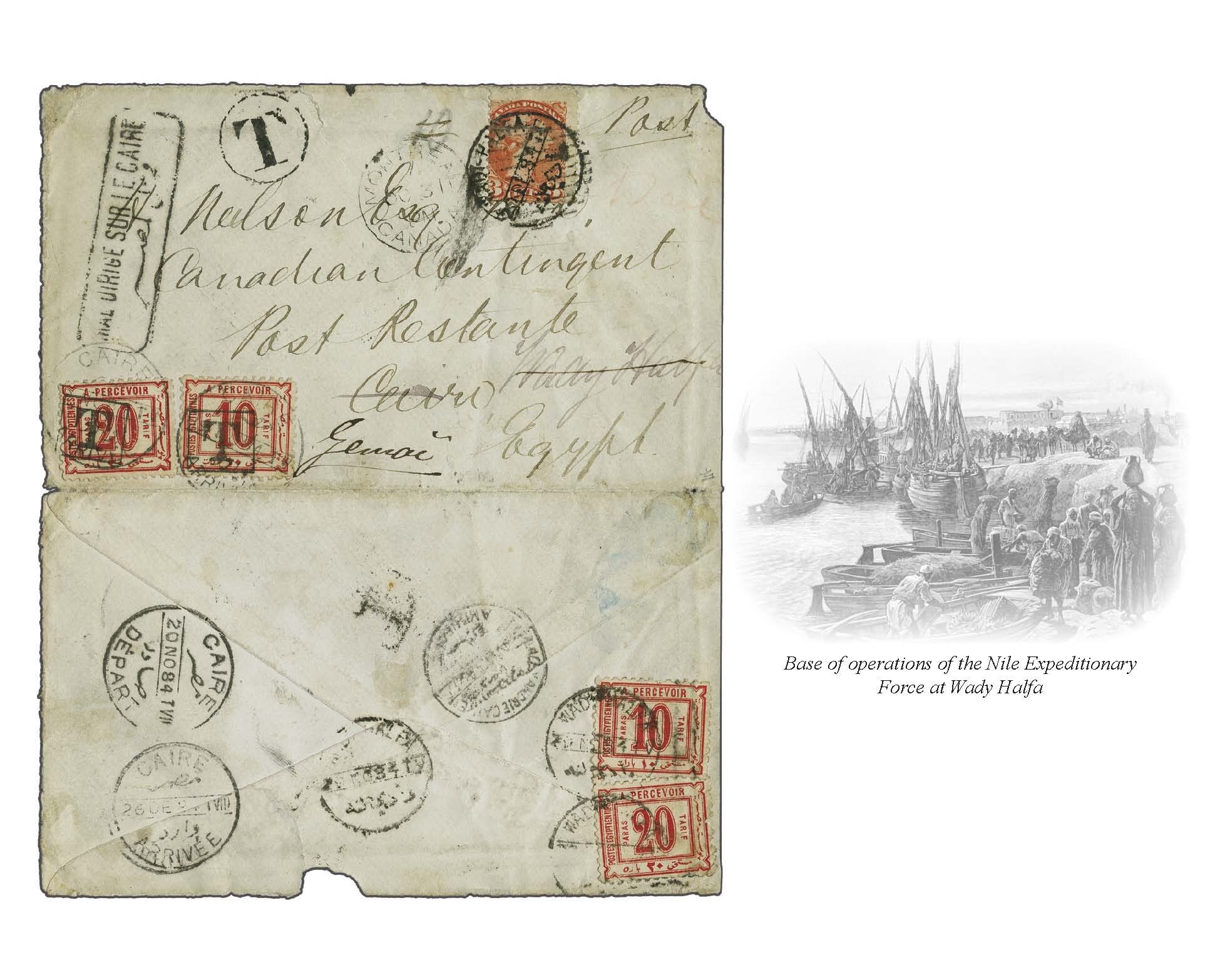 First Nile Expedition 1884 (Oct 31): Cover, sensibly opened for ...