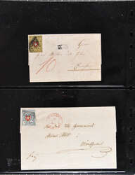 1850/68: Lot 15 Altschweiz-Frankaturen. Dabei Buntfrankatur Rayon I ...