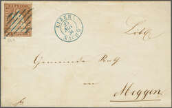 5 Rp. braun, farbfr. und allseits weissrandig mit fein ausgeprägtem ...