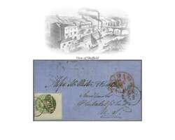 1847/54; Embossed 1 s. pale green, a used example probably from top ...