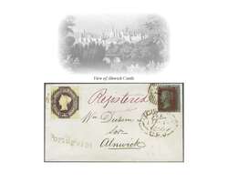 1854: Embossed 6 d. mauve, a used example with 1 d. brick-red, perf. ...