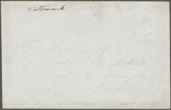 1870c.: De La Rue Essay for proposed postal stationery envelope, ...