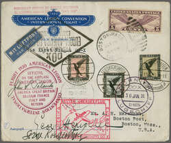1930 (Oct. 10): "American Legion" flight cover, franked with 5c ...