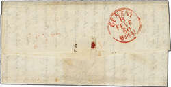 1850 (6. Feb.): Faltbrief von Zürich nach Genf mit rotem Doppelkreis ...