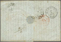 Zürich, Postvertrag mit Thurn & Taxis 1849 (23. Mai): Portobrief von ...