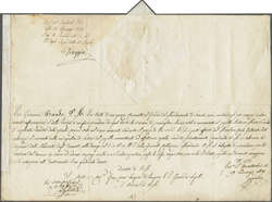 1829 (Jan 24): Large sized document with the personal autograph ...