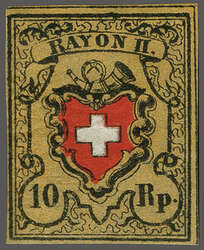 Rayon II orangegelb, Erstabzug mit vollständiger Kreuzeinfassung, ...