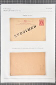 1907: 1 d. red postal reply card, unused, with "SPECIMEN" overprint ...