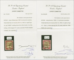 Army Officials 1905–06: Group of 3 (all with certificates), ...