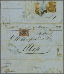 Russian P.O. in Alexandretta 1872 (May): Lettersheet from Zürich via ...