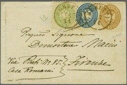 Austrian Consular P.O. in Beirut 1867 (Nov 13): Envelope to Florence, ...
