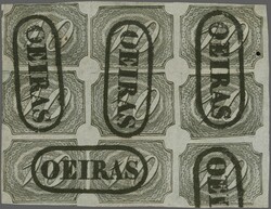 Inclinados 1844/46: 10 r. black on thin greyish paper, worn ...