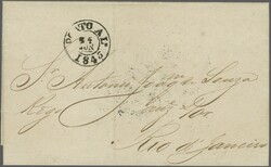 Inclinados 1844/46: 60 r. black on thick white paper, Type II, a ...