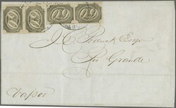 Inclinados 1844/46: 60 r. grey-black on thick yellowish paper, Type ...