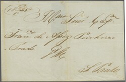 Inclinados 1844/46: 90 r. black on yellowish thin paper, Type I, a ...