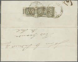 Inclinados 1844/46: 90 r. grey-black in a horizontal pair, Type I and ...