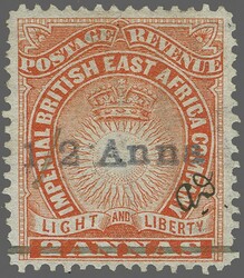 British East Africa, Mombasa Provisionals 1891 (Jan): Provisional "½ ...