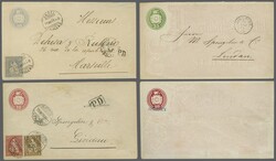 1869/70: Lot von 4 Tübli-Ganzsachenumschlägen – 10 Rp. mit ...