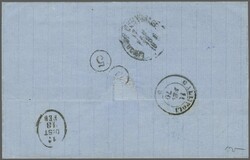 Austrian Post Offices in Egypt 1867/74: Coarse Whiskers 15 soldi ...