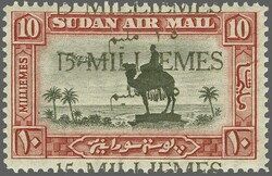 1935: 15 m. in black on Airmail 10 m. black & carmine, an unused ...