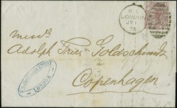 1875: Surface-Printed 2½ pence rosy mauve, plate 1, lettered AL, ...