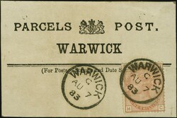 Parcel Post 1881: Surface-Printed 1 shilling orange-brown, plate 14, ...