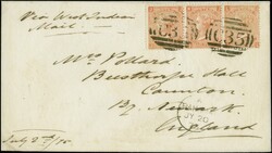 1865: Surface-Printed 4 pence vermilion, plate 14, Large Garter wmk., ...