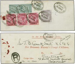 Parcel Post 1884: De La Rue High-Values 2 shilling 6 pence lilac and ...