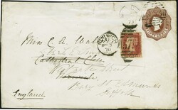 1878: Postal stationery envelope 50 cents, in combination with Great ...
