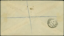 1868: Surcharged “FIVE SHILLING” on 6 pence yellow-orange, ...