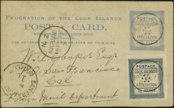 1892: Stationery postal card 1 penny blue on ivory, uprated with 1892 ...