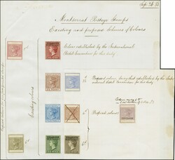 1883: Proposed Scheme of Colours sheet (205 x 218 mm.) titled ...