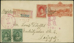 1883: Queen Kaleleonalani, $1 rose-red and 1 cent green horizontal ...